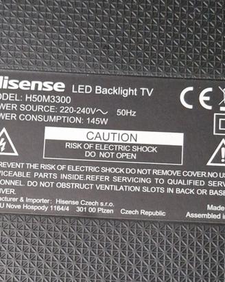 ricambi tv hisense 50" H50M3300 
