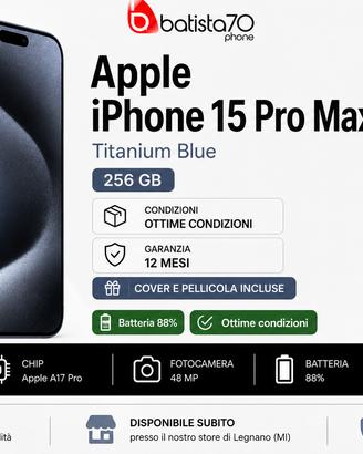 Apple iPhone 15 Pro Max Titanio Blue 256 Gb