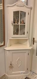 Credenza Angoliera Vetrina Cucina Shabby in Legno