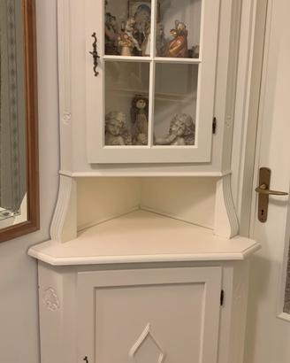 Credenza Angoliera Vetrina Cucina Shabby in Legno