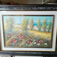 Dipinto paesaggio Papaveri  di Francesco Grassi 