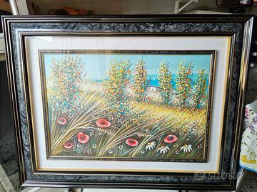 Dipinto paesaggio Papaveri  di Francesco Grassi 