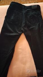 pantalone donna in velluto nero