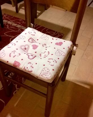 4 sedie impagliate in legno