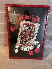 Quadro con teschio e dadi stile dark