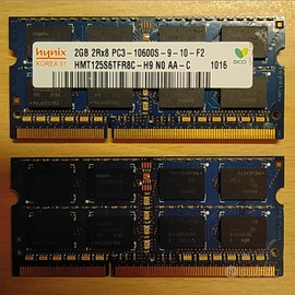 RAM Notebook hynix 2x2GB 2Rx8 PC3-10600S