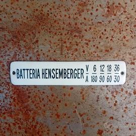 Tabella Targa Smaltata Batterie Hensemberger