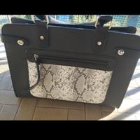 Borsa donna nera con stampa pitone