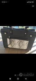 Borsa donna nera con stampa pitone
