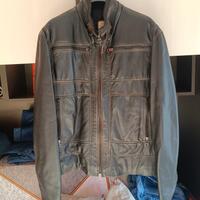 giubbotto uomo vintage in pelle marrone tg 54