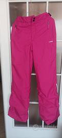 Pantaloni da sci donna fucsia taglia 151-160 cm