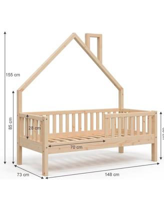 Letto casetta montessori pino naturale "Noemi"