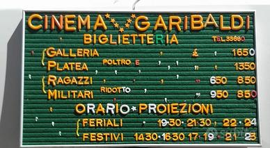 Listino Cinema prezzi LIRE 