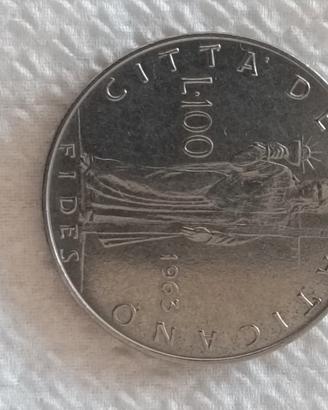 moneta da 100 lire del 1963 vaticano 