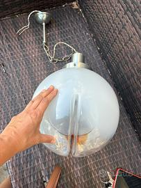 Lampadario palla vintage vetro stile di Mazzega