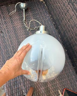 Lampadario palla vintage vetro stile di Mazzega