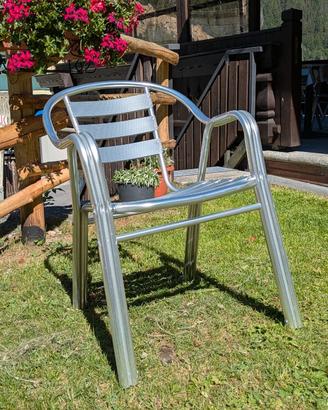 Sedie bar/giardino in alluminio impilabili