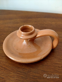 Portacandela candeliere bugia in terracotta