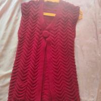 Gilet lungo all' uncinetto con filato di cotone