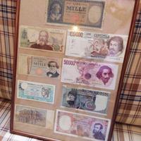 Quadro con Banconote Originali Italiane Lire