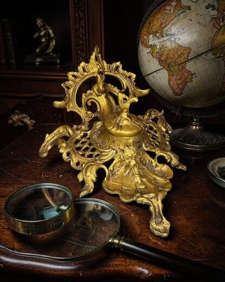 Calamaio a bacino in ottone dorato - Liberty