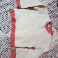 Maglioncino maglione lana neonata handmade