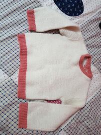 Maglioncino maglione lana neonata handmade