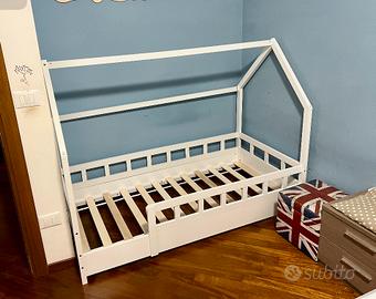 Lettino Montessori a capanna 80x160 con materasso