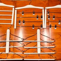 Set 5 grucce multiple salvaspazio legno bianco