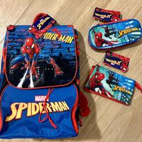 ZAINO SCUOLA SPIDERMAN CON ASTUCCIO E PORTA COLORI
