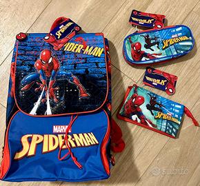 ZAINO SCUOLA SPIDERMAN CON ASTUCCIO E PORTA COLORI