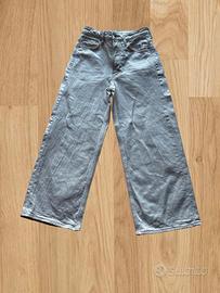 Jeans bianchi H&M gamba larga tg. 34