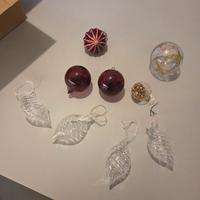 set di 9 palline di natale vetro 