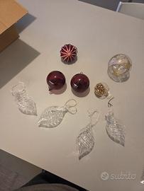 set di 9 palline di natale vetro 