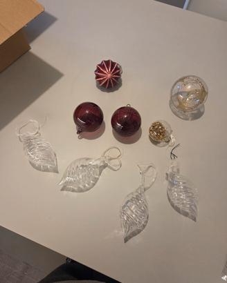 set di 9 palline di natale vetro 