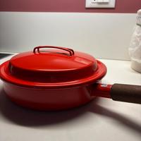 Pentola vintage smaltata rossa corallo Arabia