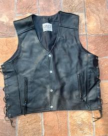 Gilet GAUDÌ Leathers in Vera Pelle Nera - Intrecci