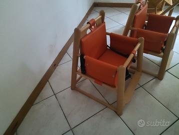 2cSeggioloni in legno con cuscino lavabile