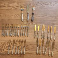 posate antiche in ottone argentato