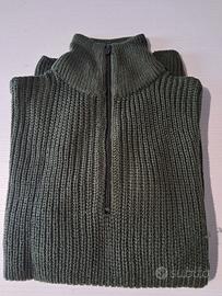 Maglione Verde Militare con Zip Collo Alto Brandit