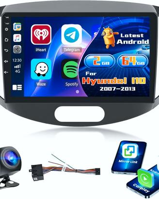 Autoradio per Hyundai i10 2007-2013 con Carplay