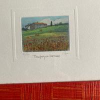 Quadretti vintage con litografia su ottone