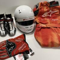 Audi Kit Pista Casco Tuta Guanti Scarpe Alpinestar