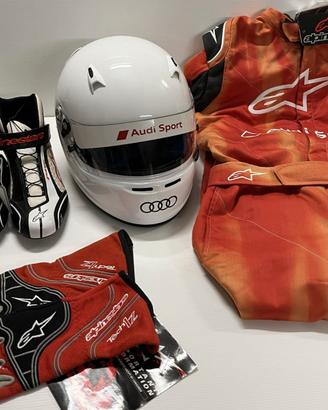 Audi Kit Pista Casco Tuta Guanti Scarpe Alpinestar