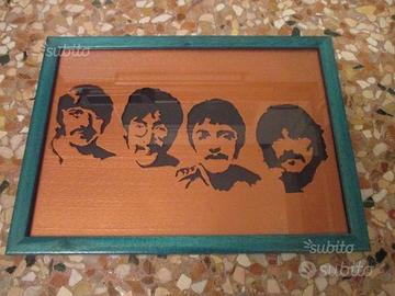 Quadro su tavola vintage The Beatles