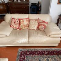 Divano in pelle 3 posti chateau d'ax beige