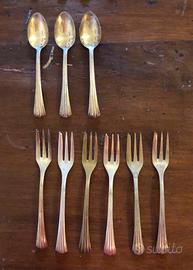 Set 9 Posate Dolce Antiche Ventaglio Placcato