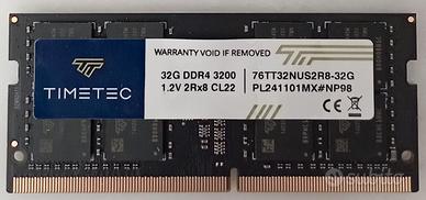 MEMORIA RAM SODIMM 32GB DDR4 3200MHz TIMETEC
