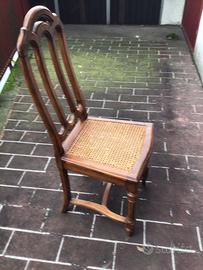 Dodici sedie in paglia di Vienna epoca 1950