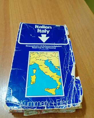 CARTINA STRADALE DELL'ITALIA VINTAGE ANNO 1971